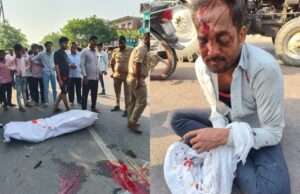 वॉल्वो बस की रफ्तार का कहर, बाइक सवार दंपति को कुचला, पत्नी की दर्दनाक मौत, पति लड़ रहा जिंदगी की जंग ।