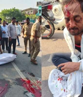 वॉल्वो बस की रफ्तार का कहर, बाइक सवार दंपति को कुचला, पत्नी की दर्दनाक मौत, पति लड़ रहा जिंदगी की जंग ।