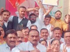 ढोल नगाड़ों की थाप पर झूमे भाजपाई मनाया जीत का जश्न