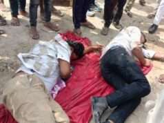 कुत्ते को बचाने के चक्कर में गिरे दो युवक घायल पीछे से आ रही कार ने मारी टक्कर