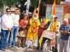 पर्यावरण व जल संरक्षण का संदेश लेकर निकले पदयात्री व साइकिल यात्री का हुआ स्वागत