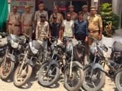 वाहन चोर गिरोह का पर्दाफाश, 7 चोरी की बाइक बरामद, 4 गिरफ्तार