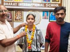 भारत इंटरनेशनल स्कूल की छात्रा साक्षी का जवाहर नवोदय विद्यालय में कक्षा 9 में चयन
