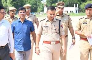 एसपी अभिमन्यु मांगलिक ने यूपी पुलिस एसआई भर्ती दौड़ ग्राउंड का किया निरीक्षण