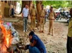 न्यायालय के आदेशानुसार ऑपरेशन” दहन “के तहत प्रयागराज कमिश्नरेट के दिशा निर्देशन में लालापुर थाना में मादक पदार्थ को जलाकर किया गया नष्ट
