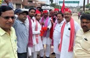 सपा के प्रदेश अध्यक्ष का किया गया भव्य स्वागत