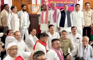 समाजवादी पार्टी महानगर कार्यालय पर मनाया गया संविधान मानस्तंभ स्थापना दिवस