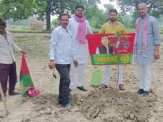 सपा के राष्ट्रीय अध्यक्ष के जन्मदिन पर सपा नेता सुमित पांडेय ने लगाया पेड़
