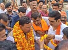 भाजपा प्रदेश अध्यक्ष पंकज चौधरी का सैकड़ों कार्यकर्ताओं के साथ नपाध्यक्ष ने किया स्वागत