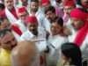 सपा मुखिया अखिलेश यादव का पुतला दहन किए जाने पर रहा सपाइयों में भारी आक्रोश