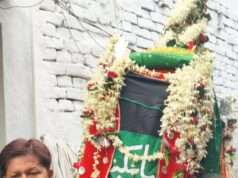 मश्कों अलम का अशरा सम्पन्न अलम, अमारी और दुलदुल का जुलूस निकला