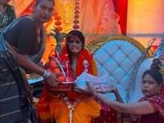 महामण्डलेश्वर कल्याणीनंद गिरि की निकली भव्य शोभायात्रा, दिया आशीष