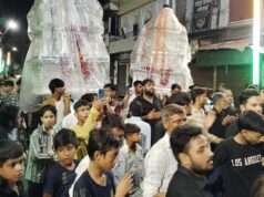 शिया समाज ने गमगीन माहौल में सुपुर्दे खाक किये चेहलुम के ताजिये