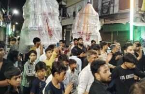 शिया समाज ने गमगीन माहौल में सुपुर्दे खाक किये चेहलुम के ताजिये