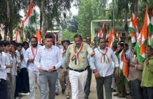 हर घर तिरंगा अभियान के तहत विकासखण्ड सरसावा में निकाली गयी तिरंगा पदयात्रा