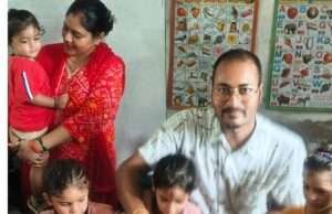 बच्चों संग शिक्षक ने मनाया अपना जन्मदिवस