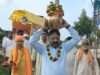 गुरु रविदास समरसता संकल्प यात्रा का चिरगांव में भव्य स्वागत, जगह-जगह हुई पुष्पवर्षा