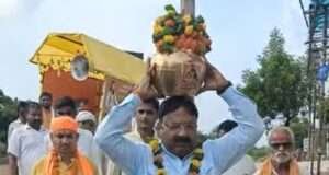 गुरु रविदास समरसता संकल्प यात्रा का चिरगांव में भव्य स्वागत, जगह-जगह हुई पुष्पवर्षा