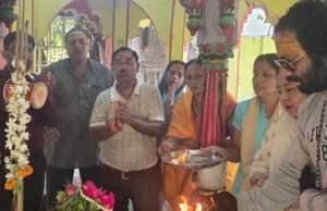 समया देवी मंदिर में भक्तों ने किया रुद्राभिषेक