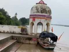 नौबस्ता गंगा घाट पर बढ़ा जलस्तर, खतरे के निशान के करीब पहुंचा पानी